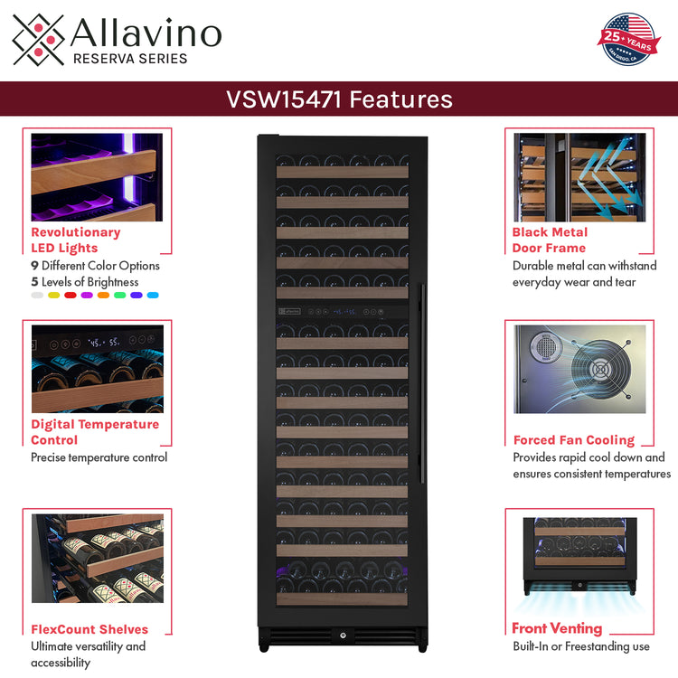 Allavino Reserva wine refrigerator features