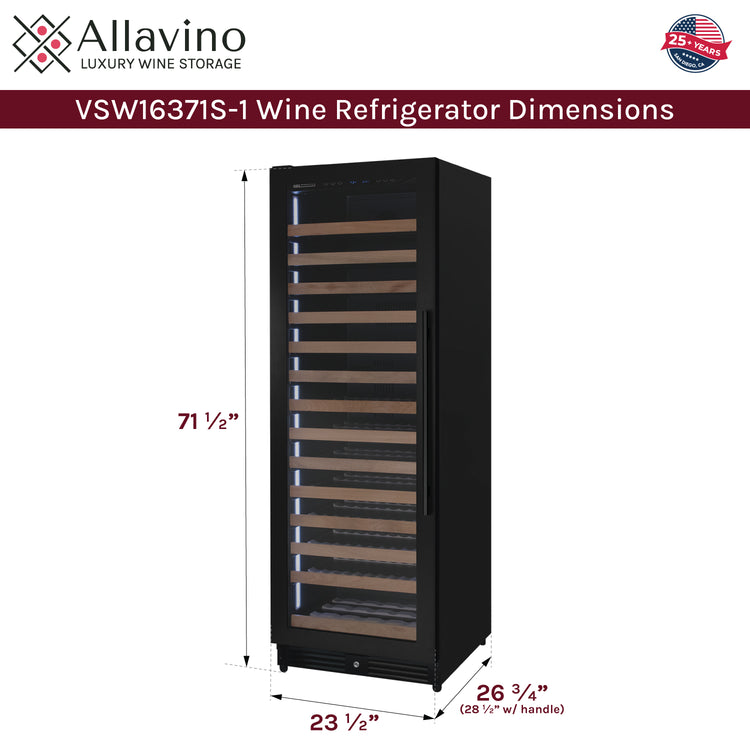 Allavino Reserva VSW16371S-1BL wine unit dimensions