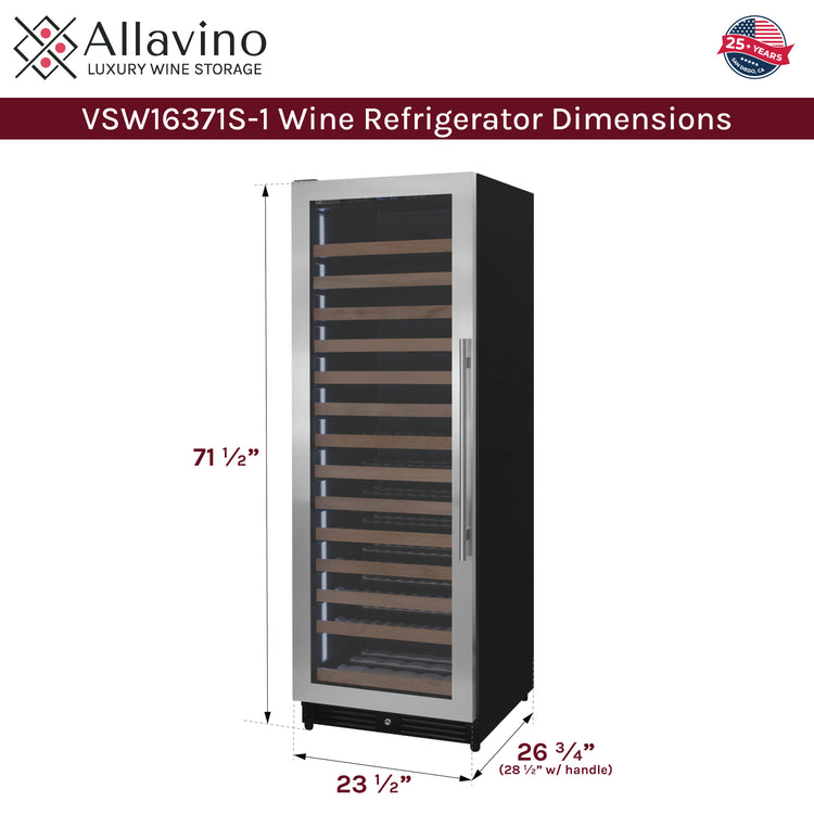 Allavino Reserva VSW16371S-1SL wine unit dimensions