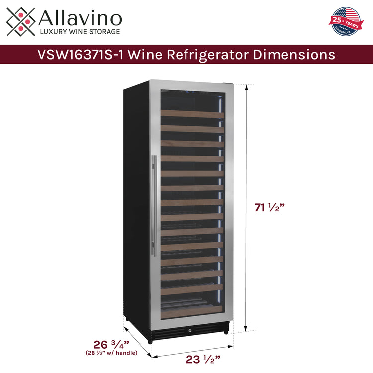 Allavino Reserva VSW16371S-1SR wine unit dimensions