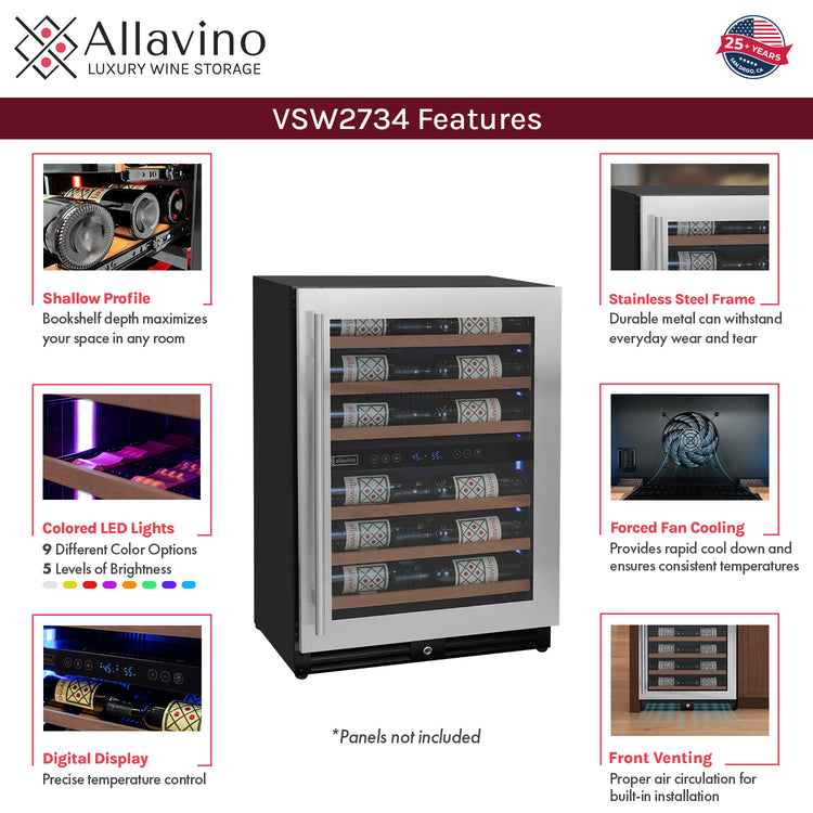 allavino wine refrigerator features