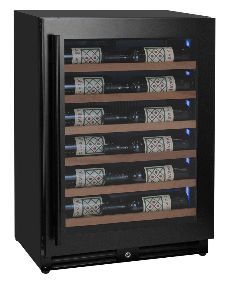 Reserva Series 27 Bottle Single Zone Black Shallow Depth Built-in Wine Refrigerator - Right Hinge