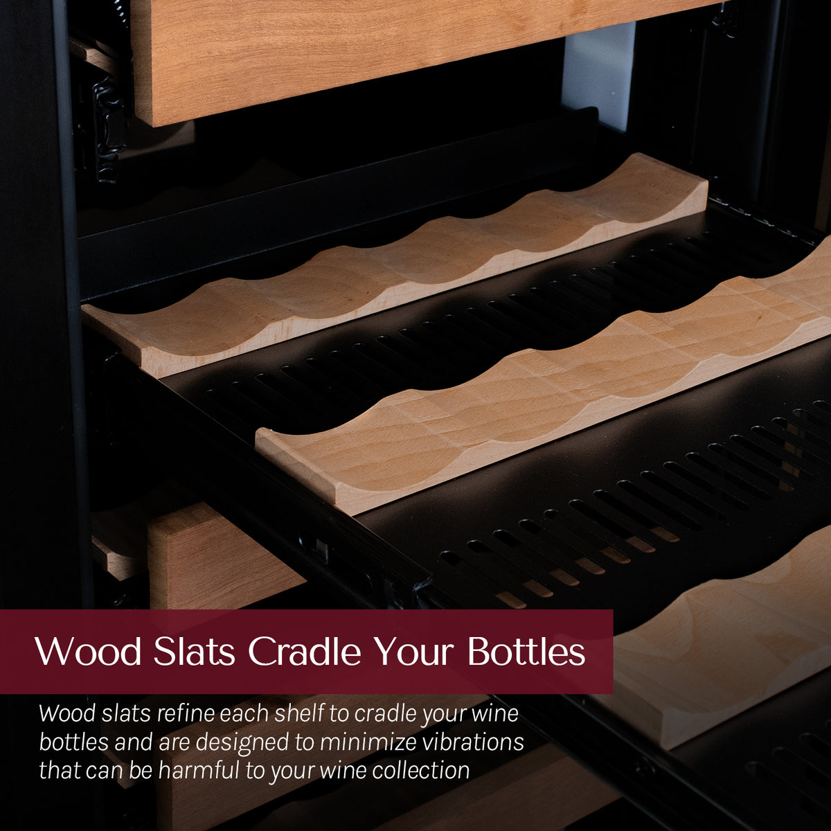 wood slats cradle your bottles