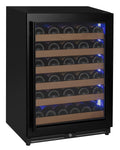 Reserva Series - 51 Bottle Single Zone Built-in Luxury Wine Refrigerator with Black Door - Right Hinge