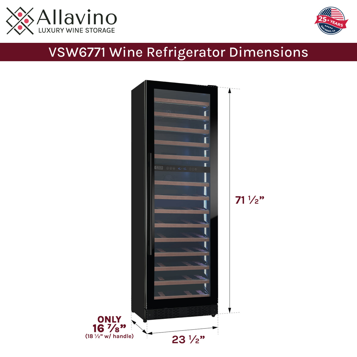 Allavino Reserva VSW6771D-2BR-WD dimensions