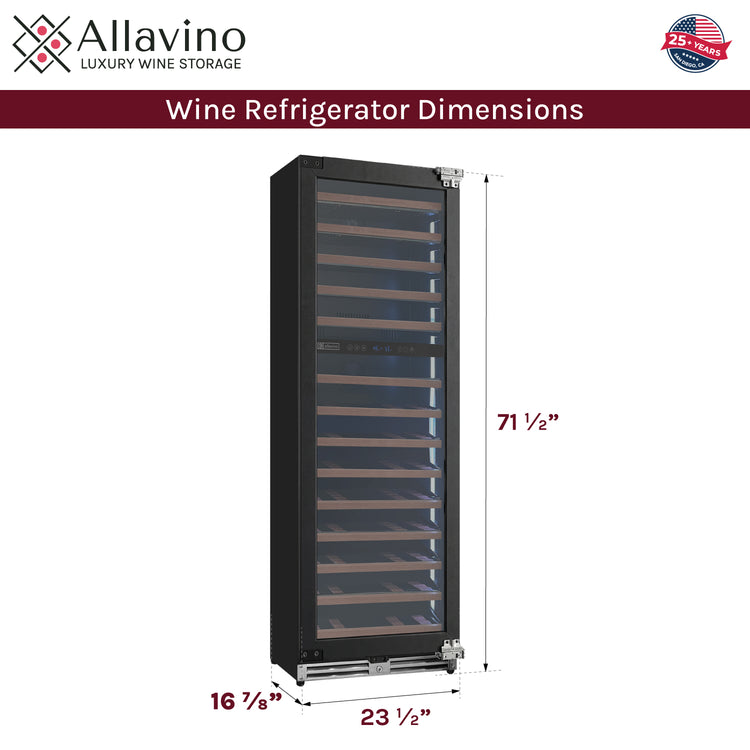 shallow depth wine refrigerator dimensions
