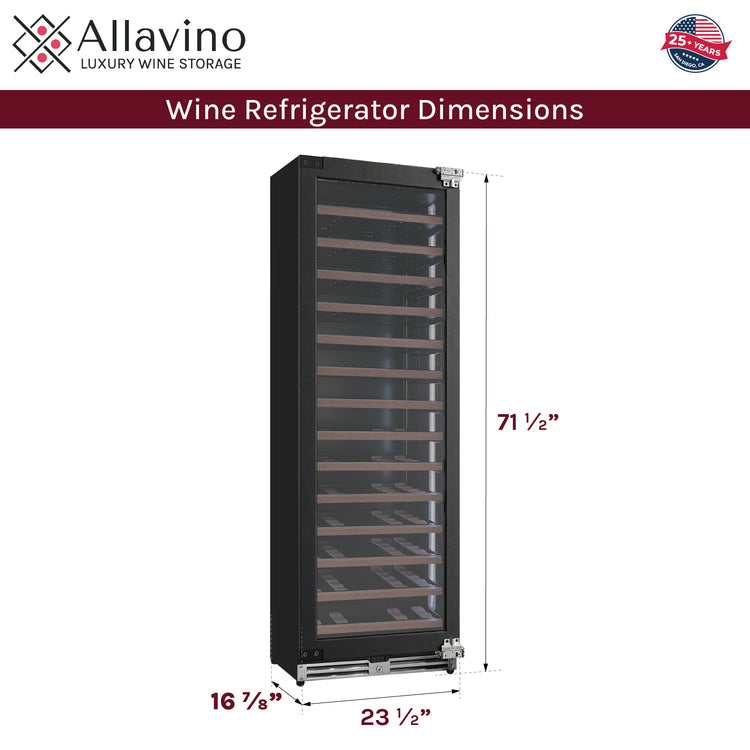shallow depth wine refrigerator dimensions