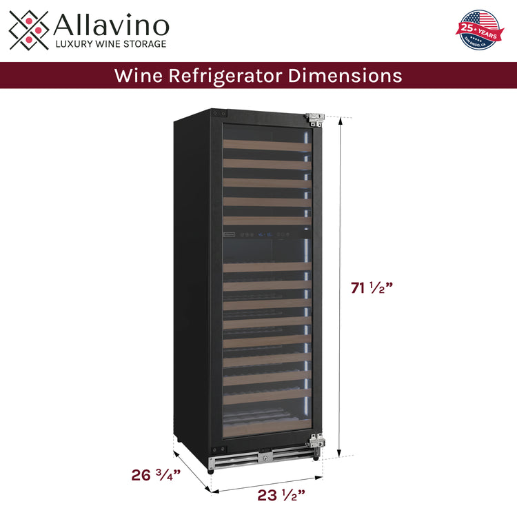 Allavino Reserva VSW71LD-2PRR wine refrigerator dimensions