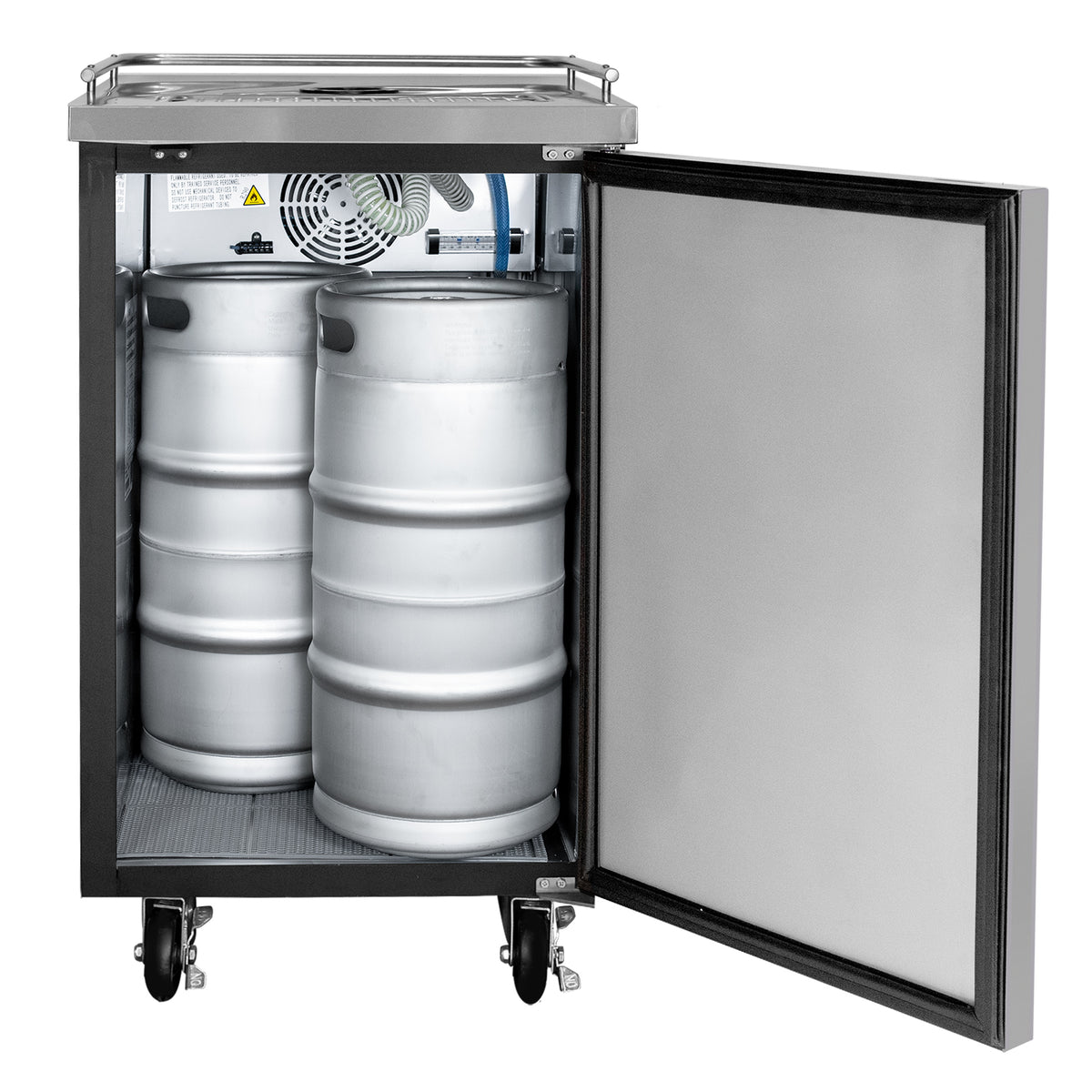 24" Wide Four Tap Black Commercial Kegerator