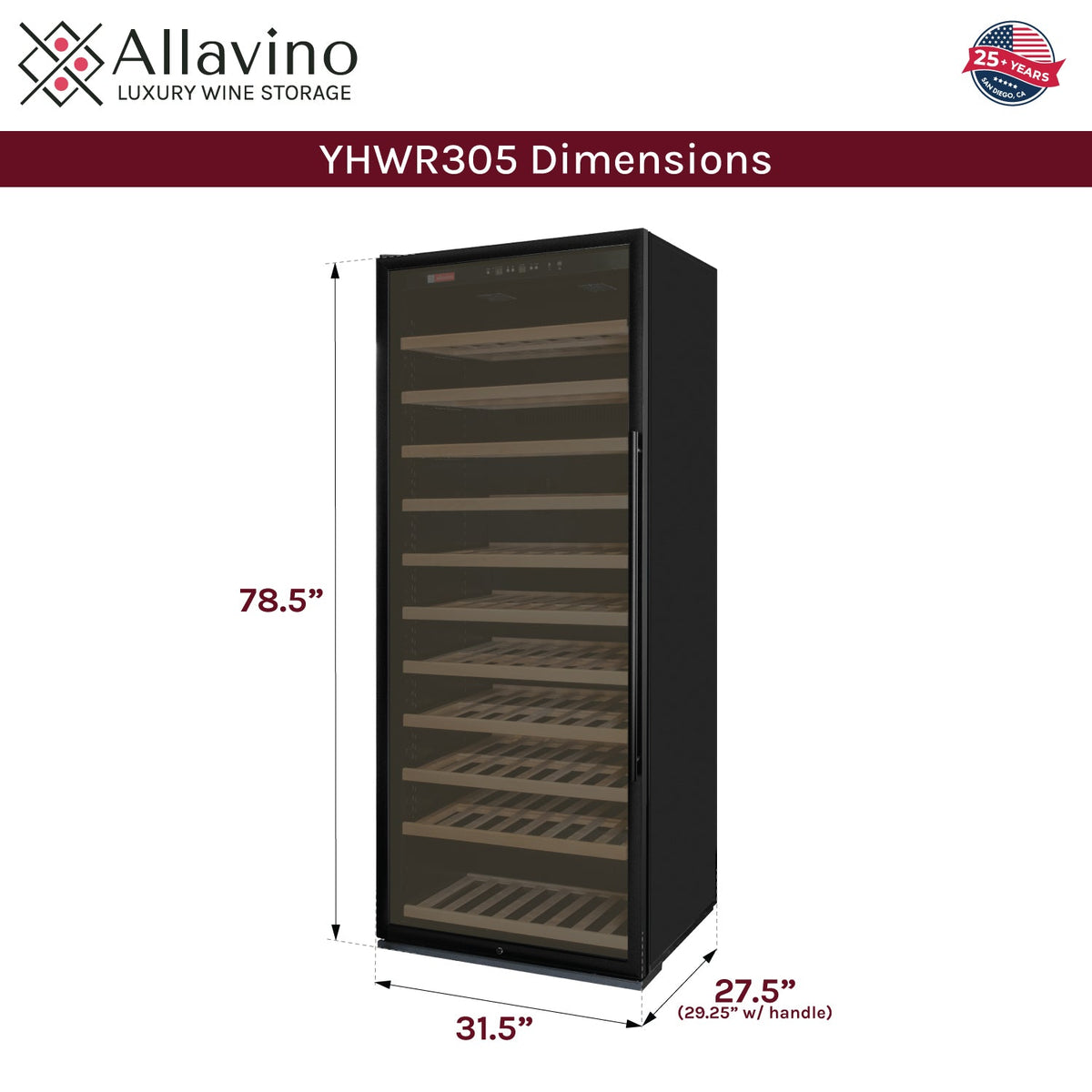 YHWR305-1BL20 Dimensions