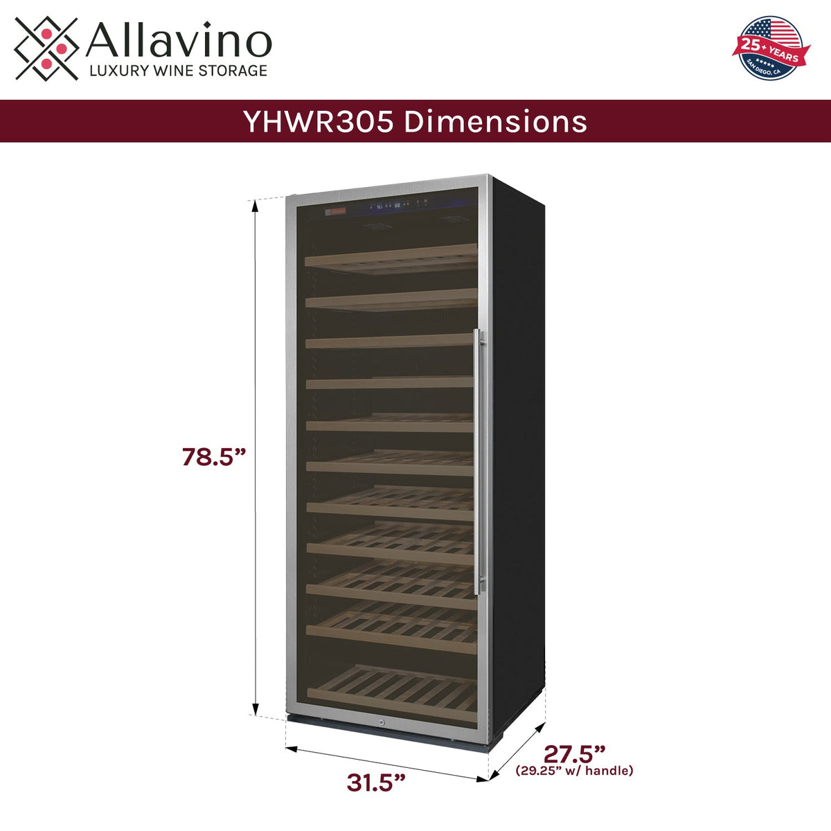 YHWR305-1SLT Dimensions