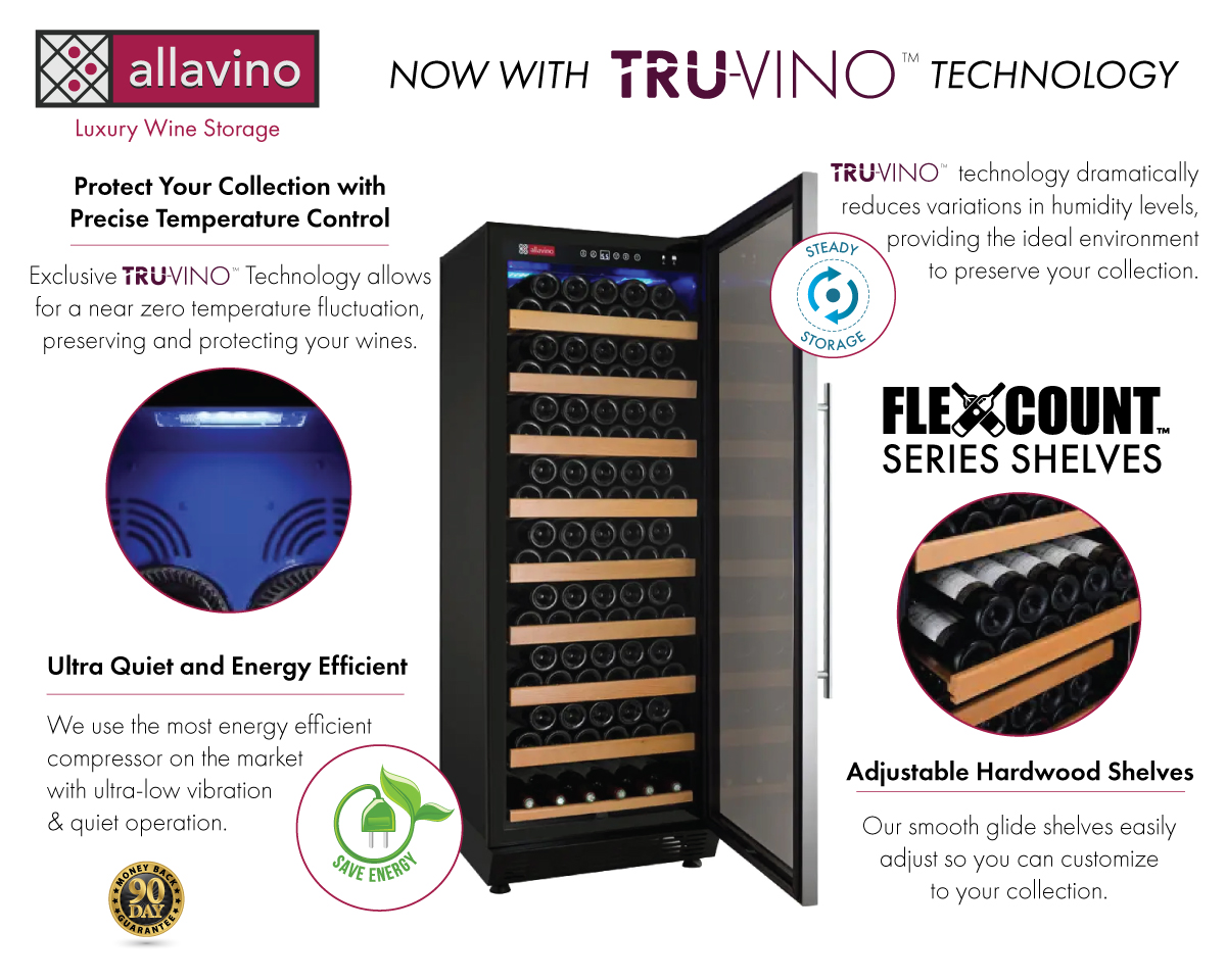 allavino vite 99 bottle wine refrigerator with tru-vino technology