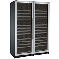 FlexCount Series 354 Bottle Dual Zone Tall Side-by-Side Wine Refrigerators with Stainless Steel Doors