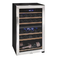 Cascina Series 28 Bottle Dual Zone Freestanding Wine Cooler Refrigerator with Stainless Steel Door