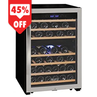 Cascina Series 47 Bottle Dual Zone Freestanding Wine Cooler Refrigerator with Stainless Steel Door