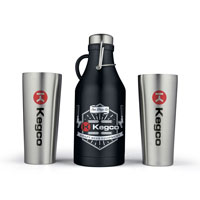 Stainless Steel Growler with 4 Stainless Steel Pint Glasses