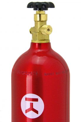 Kegco 5 lb. Aluminum Co2 Tank with Electric Red Epoxy Finish for Kegerator