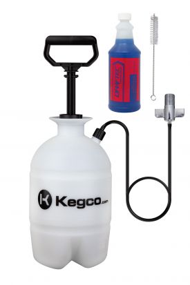 Kegco Deluxe Hand Pump Pressurized Kegerator Cleaning Kit w/ 32 oz. Cleaner