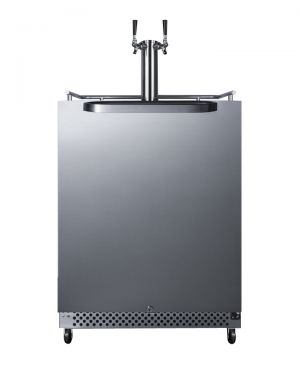 Photo of 24 inch Wide Built-In Outdoor Dual Faucet Kegerator